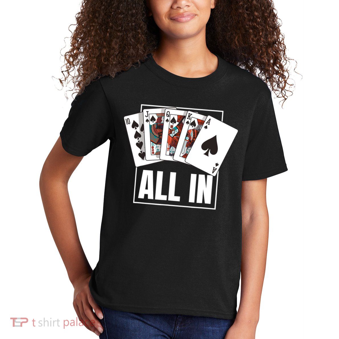 Poker Shirt Royal Flush All In Poker Player Texas Holdem Kids T-Shirt