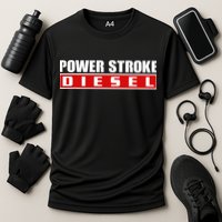 Power Stroke Roll Coal Turbo Diesels Powers Diesel Mechanic Performance Shirt