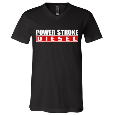 Power Stroke Roll Coal Turbo Diesels Powers Diesel Mechanic V-Neck T-Shirt