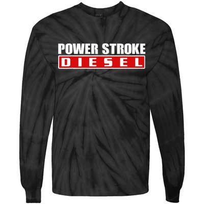 Power Stroke Roll Coal Turbo Diesels Powers Diesel Mechanic Tie-Dye Long Sleeve Shirt