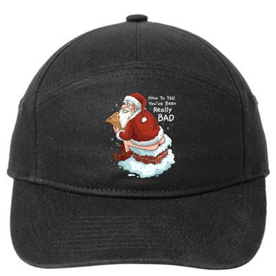 Pooping Santa Really Bad Naughty List Gift Christmas 7-Panel Snapback Hat