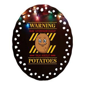 Potato Spud Root Vegetable Tater Vegan Lover Keto Gift Idea Ceramic Oval Ornament