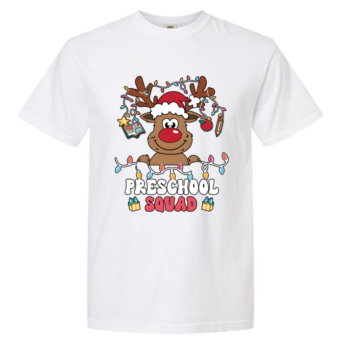 Preschool Squad Reindeer Christmas For Teacher & Students Garment-Dyed Heavyweight T-Shirt