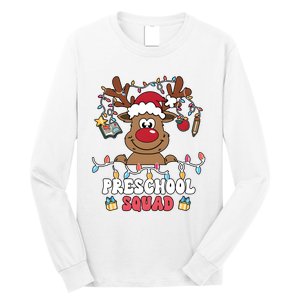 Preschool Squad Reindeer Christmas For Teacher & Students Long Sleeve Shirt