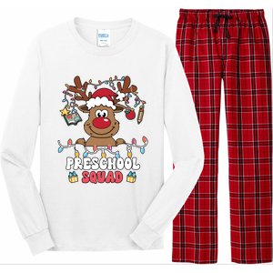 Preschool Squad Reindeer Christmas For Teacher & Students Long Sleeve Pajama Set