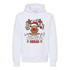 Preschool Squad Reindeer Christmas For Teacher & Students Premium Hoodie