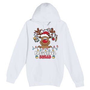 Preschool Squad Reindeer Christmas For Teacher & Students Premium Pullover Hoodie