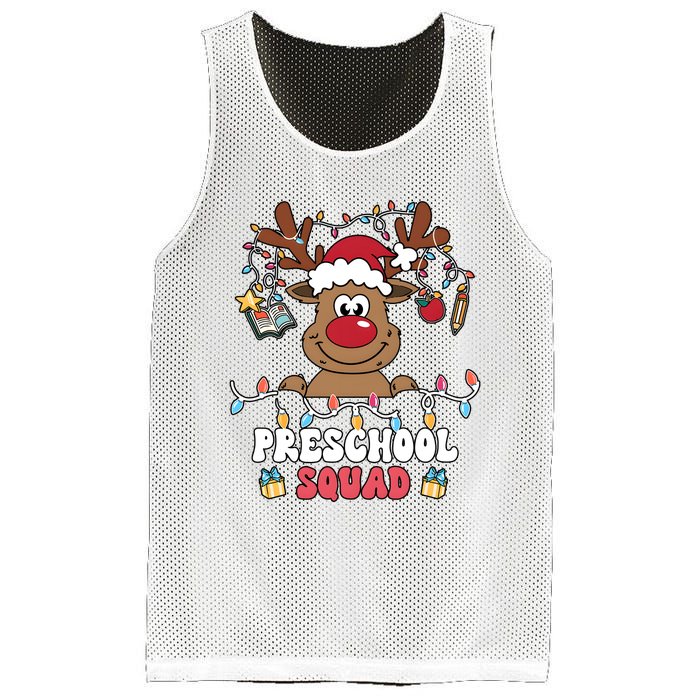 Preschool Squad Reindeer Christmas For Teacher & Students Mesh Reversible Basketball Jersey Tank