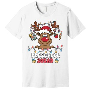 Preschool Squad Reindeer Christmas For Teacher & Students Premium T-Shirt