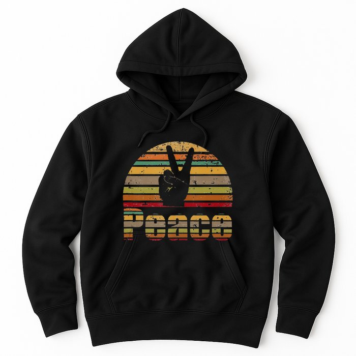 Peace Sign Retro Love 60s 70s Hippie Gift Hoodie