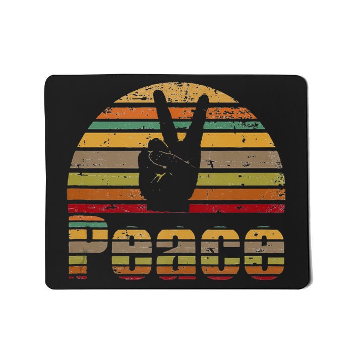 Peace Sign Retro Love 60s 70s Hippie Gift Mousepad