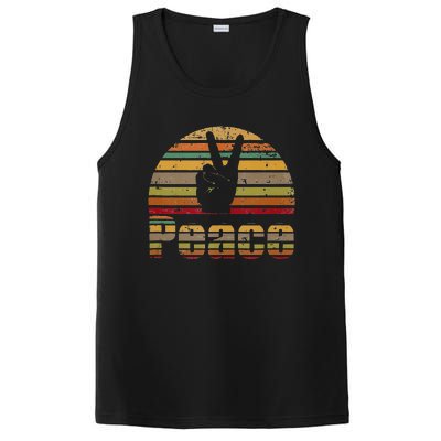 Peace Sign Retro Love 60s 70s Hippie Gift PosiCharge Competitor Tank