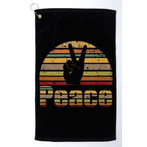 Peace Sign Retro Love 60s 70s Hippie Gift Platinum Collection Golf Towel