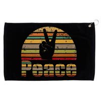 Peace Sign Retro Love 60s 70s Hippie Gift Grommeted Golf Towel