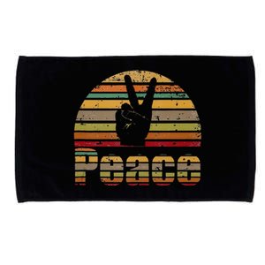 Peace Sign Retro Love 60s 70s Hippie Gift Microfiber Hand Towel