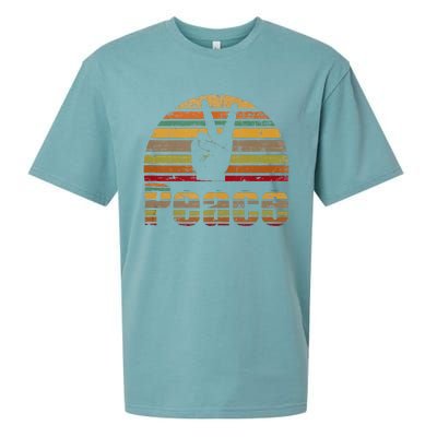 Peace Sign Retro Love 60s 70s Hippie Gift Sueded Cloud Jersey T-Shirt