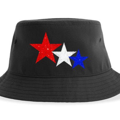 Patriotic Stars Red White Blue American 4th Of July Sustainable Bucket Hat