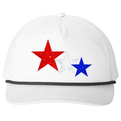 Patriotic Stars Red White Blue American 4th Of July Snapback Five-Panel Rope Hat