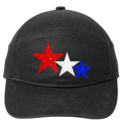 Patriotic Stars Red White Blue American 4th Of July 7-Panel Snapback Hat