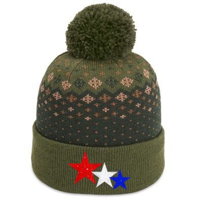 Patriotic Stars Red White Blue American 4th Of July The Baniff Cuffed Pom Beanie