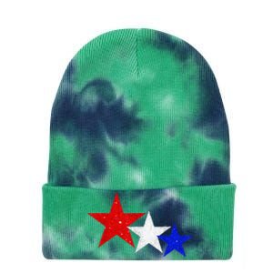 Patriotic Stars Red White Blue American 4th Of July Tie Dye 12in Knit Beanie