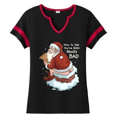 Pooping Santa Really Bad Naughty List Gift Christmas Meaningful Gift Ladies Halftime Notch Neck Tee