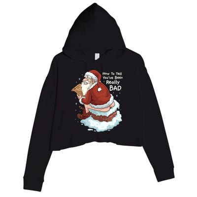 Pooping Santa Really Bad Naughty List Gift Christmas Meaningful Gift Crop Fleece Hoodie