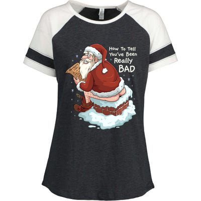 Pooping Santa Really Bad Naughty List Gift Christmas Meaningful Gift Enza Ladies Jersey Colorblock Tee