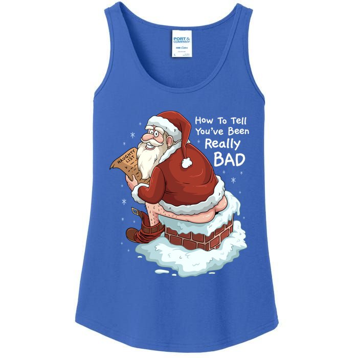 Pooping Santa Really Bad Naughty List Gift Christmas Meaningful Gift Ladies Essential Tank