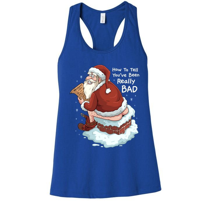 Pooping Santa Really Bad Naughty List Gift Christmas Meaningful Gift Women's Racerback Tank