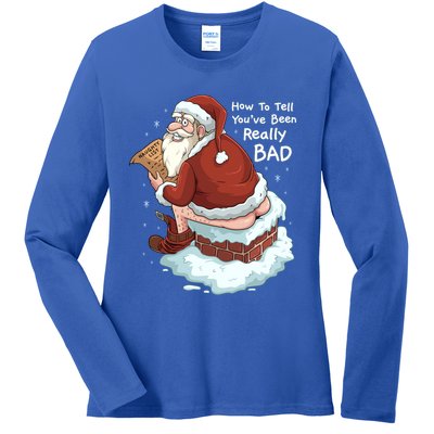 Pooping Santa Really Bad Naughty List Gift Christmas Meaningful Gift Ladies Long Sleeve Shirt