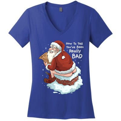 Pooping Santa Really Bad Naughty List Gift Christmas Meaningful Gift Women's V-Neck T-Shirt