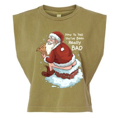 Pooping Santa Really Bad Naughty List Gift Christmas Meaningful Gift Garment-Dyed Women's Muscle Tee