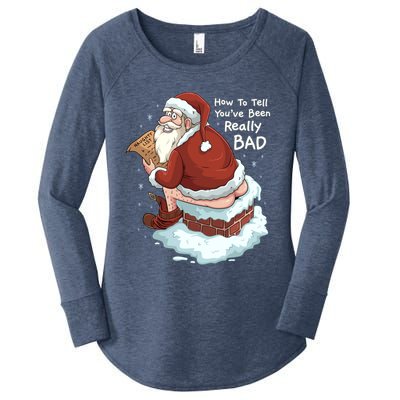 Pooping Santa Really Bad Naughty List Gift Christmas Meaningful Gift Women's Perfect Tri Tunic Long Sleeve Shirt