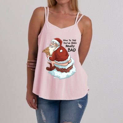 Pooping Santa Really Bad Naughty List Gift Christmas Meaningful Gift Women's Strappy Tank