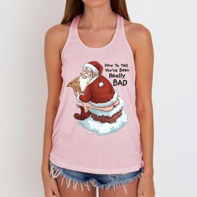 Pooping Santa Really Bad Naughty List Gift Christmas Meaningful Gift Women's Knotted Racerback Tank