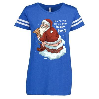 Pooping Santa Really Bad Naughty List Gift Christmas Meaningful Gift Enza Ladies Jersey Football T-Shirt