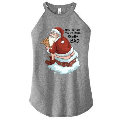 Pooping Santa Really Bad Naughty List Gift Christmas Meaningful Gift Women's Perfect Tri Rocker Tank