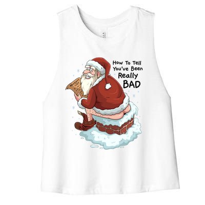 Pooping Santa Really Bad Naughty List Gift Christmas Meaningful Gift Women's Racerback Cropped Tank