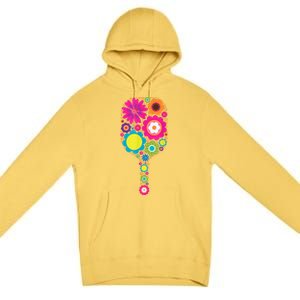 Pickleball Sports Racquet Racket Paddle Flowers Women Premium Pullover Hoodie