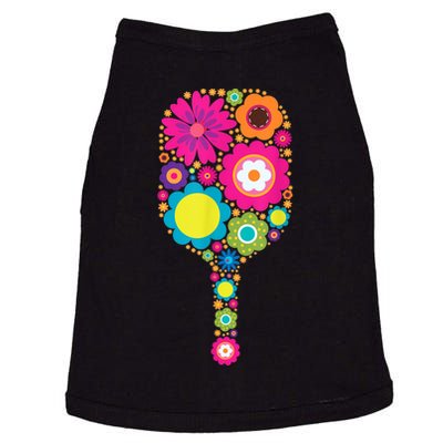 Pickleball Sports Racquet Racket Paddle Flowers Women Doggie Tank