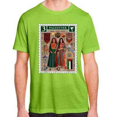 Palestine Stamp Retro Palestine Women Palestinian Flag Gaza Adult ChromaSoft Performance T-Shirt