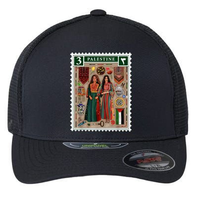 Palestine Stamp Retro Palestine Women Palestinian Flag Gaza Flexfit Unipanel Trucker Cap