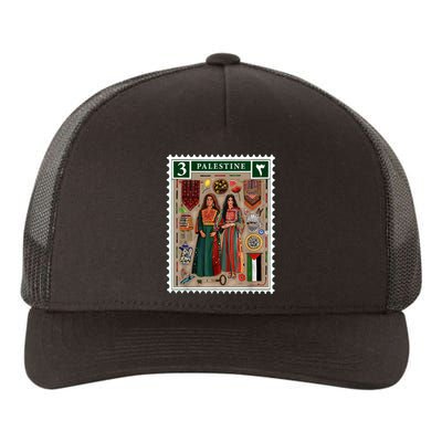 Palestine Stamp Retro Palestine Women Palestinian Flag Gaza Yupoong Adult 5-Panel Trucker Hat