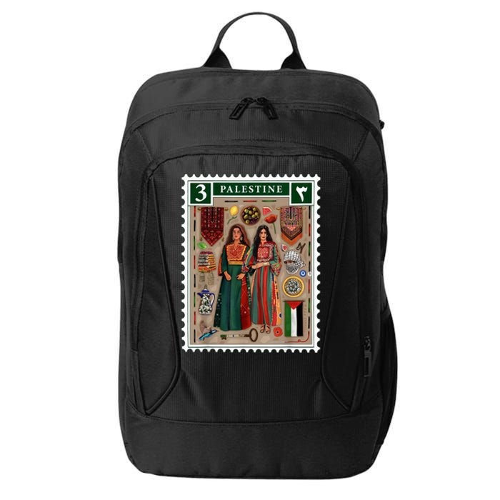 Palestine Stamp Retro Palestine Women Palestinian Flag Gaza City Backpack