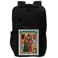 Palestine Stamp Retro Palestine Women Palestinian Flag Gaza Impact Tech Backpack