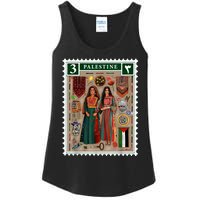 Palestine Stamp Retro Palestine Women Palestinian Flag Gaza Ladies Essential Tank