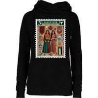 Palestine Stamp Retro Palestine Women Palestinian Flag Gaza Womens Funnel Neck Pullover Hood