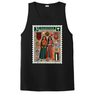 Palestine Stamp Retro Palestine Women Palestinian Flag Gaza PosiCharge Competitor Tank