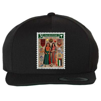 Palestine Stamp Retro Palestine Women Palestinian Flag Gaza Wool Snapback Cap